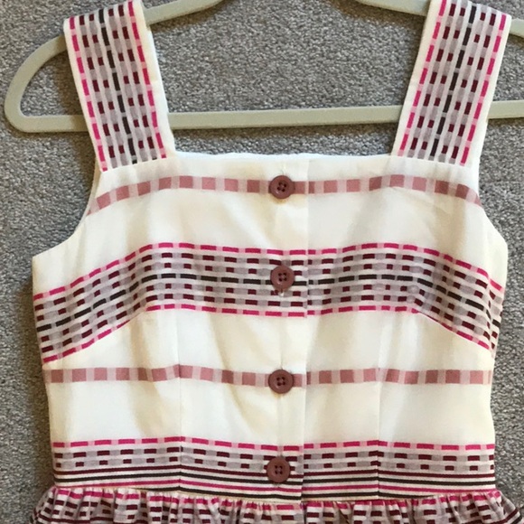 Gal Meets Glam Ashton Button Stripe Dress Size 00 - Picture 5 of 11